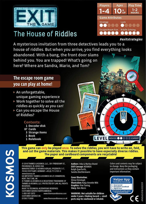 EXIT: The House of Riddles Board Game