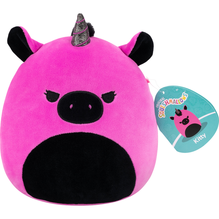 Squishmallows - 7.5'' Kitty Dark Pink Unicorn With Angry Eyes Plush