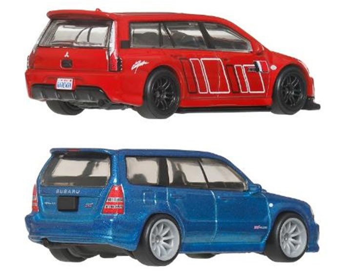 Hot Wheels Premium Car Culture - 2005 Mitsubishi Lancer EVO IX Wagon & 2004 Subaru Forester STI Twin-Pack