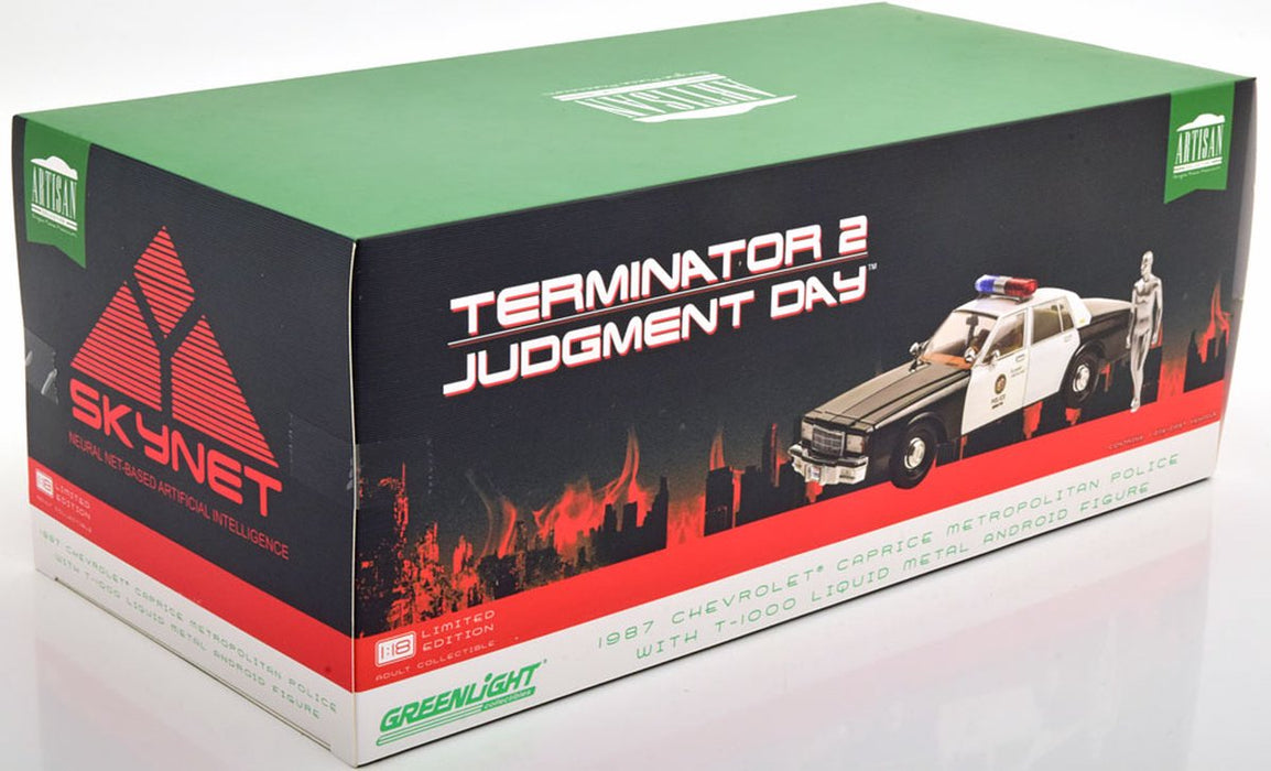Greenlight Collectibles - 1/18 Artisan Collection - Terminator 2 (1991) - 1987 Cheverolet Caprice with Android Collectible Car