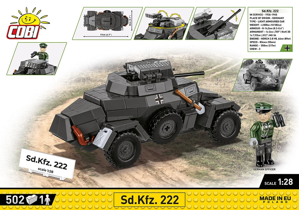 Cobi 2657 - World War II - Sd.Kfz.222 502 pcs