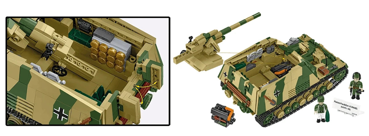 Cobi 2663 - World War II - Panzer Hummel Sd.Kfz 165 1118 pcs