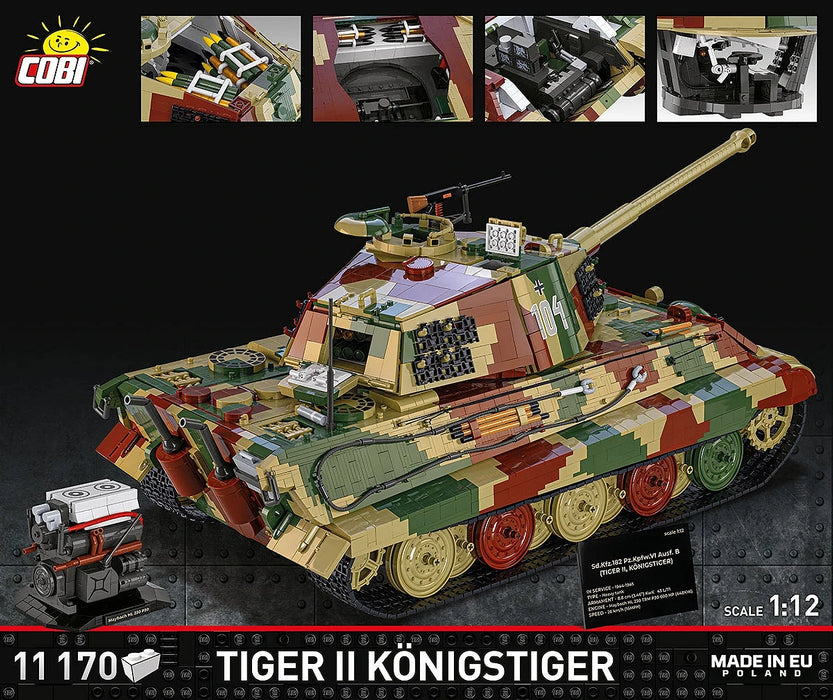 Cobi 2808 - World War II - Panzer KPFW VIB Tiger II 11170 pcs