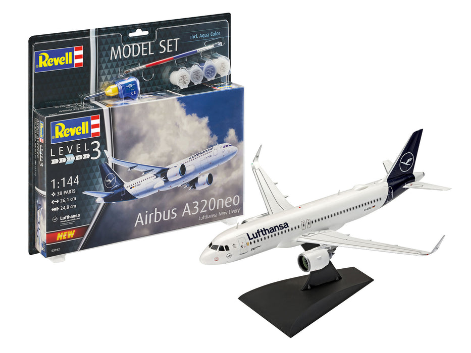 REVELL 63942 - Airbus A320neo Lufthans New Livery 1:144 Scale Model Plane