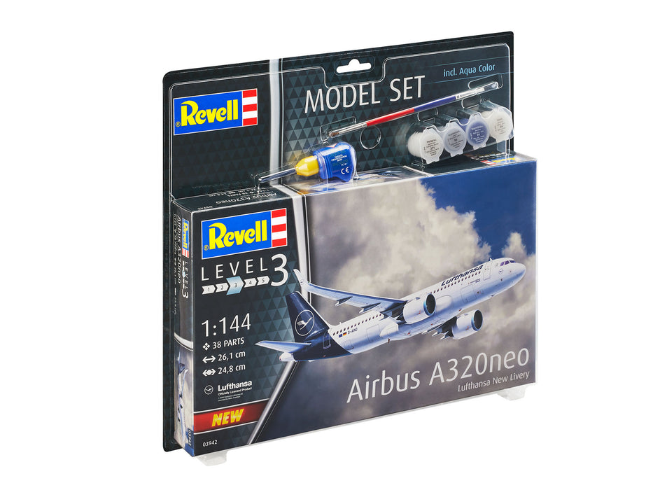 REVELL 63942 - Airbus A320neo Lufthans New Livery 1:144 Scale Model Plane