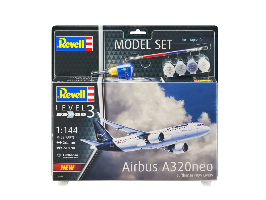 REVELL 63942 - Airbus A320neo Lufthans New Livery 1:144 Scale Model Plane