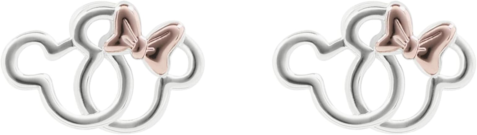 Disney Silver Double Layered Minnie Mouse Earring