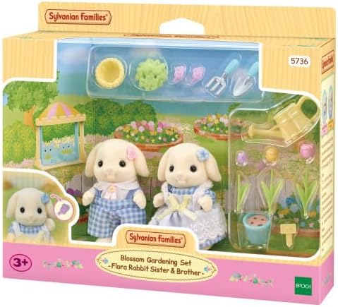 Sylvanian Families - Blossom Gardening Set - Flora Rabbit Sister & Brother