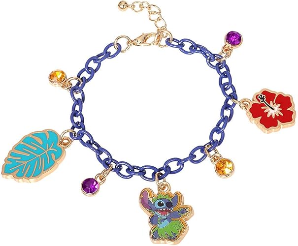 Disney Stitch Multicoloured Enamel Costume Charm Bracelet