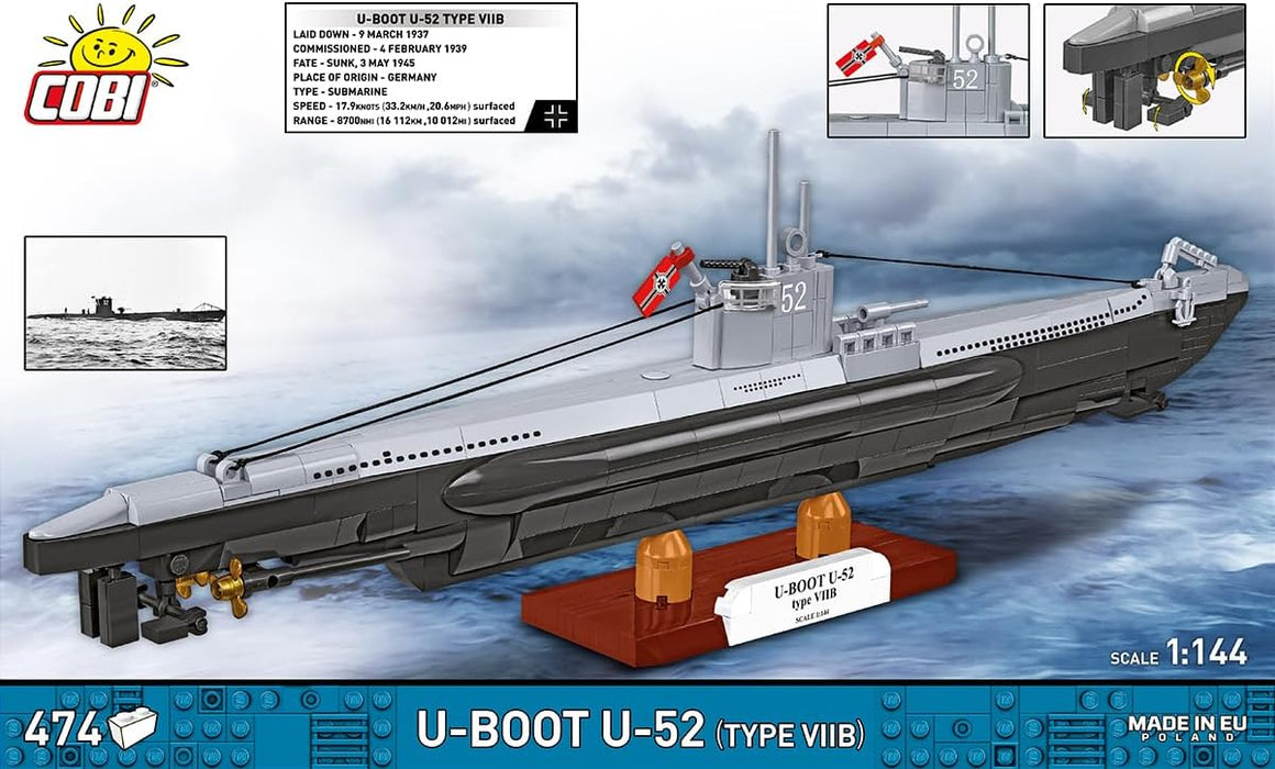 Cobi 4852 - World War II - Submarine VIIB U-Boat US2 474 pcs