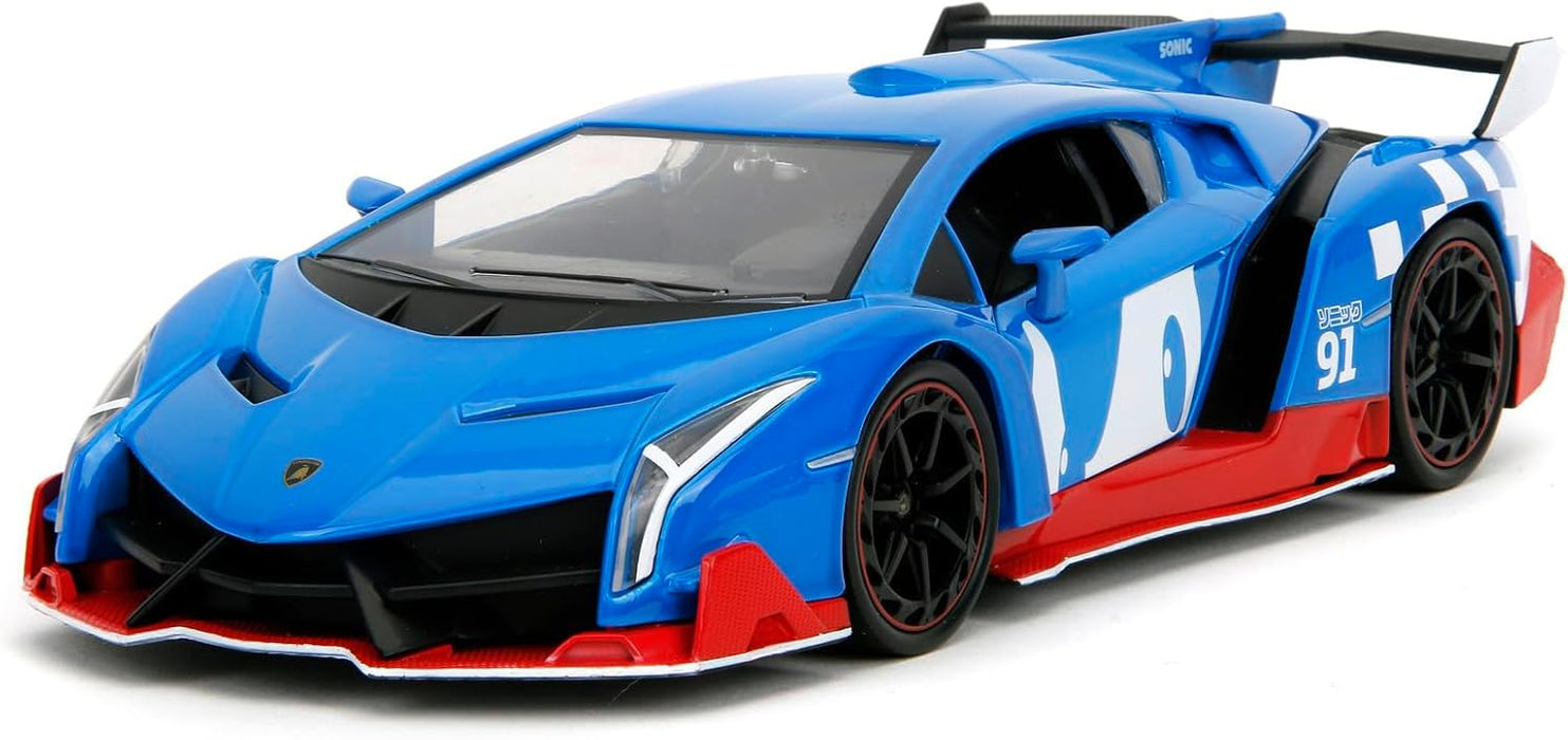 Jada - Sonic Lamborghini Veneno with Figure 1:24 Die-Cast Car