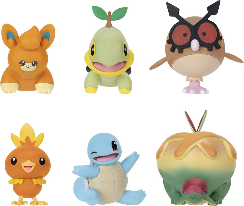 Pokemon - Battle Figure Multipack: Pawmi, Squirtle #2, Torchic, Turtwig, Hoothoot, Appltun 6 Figure Pack