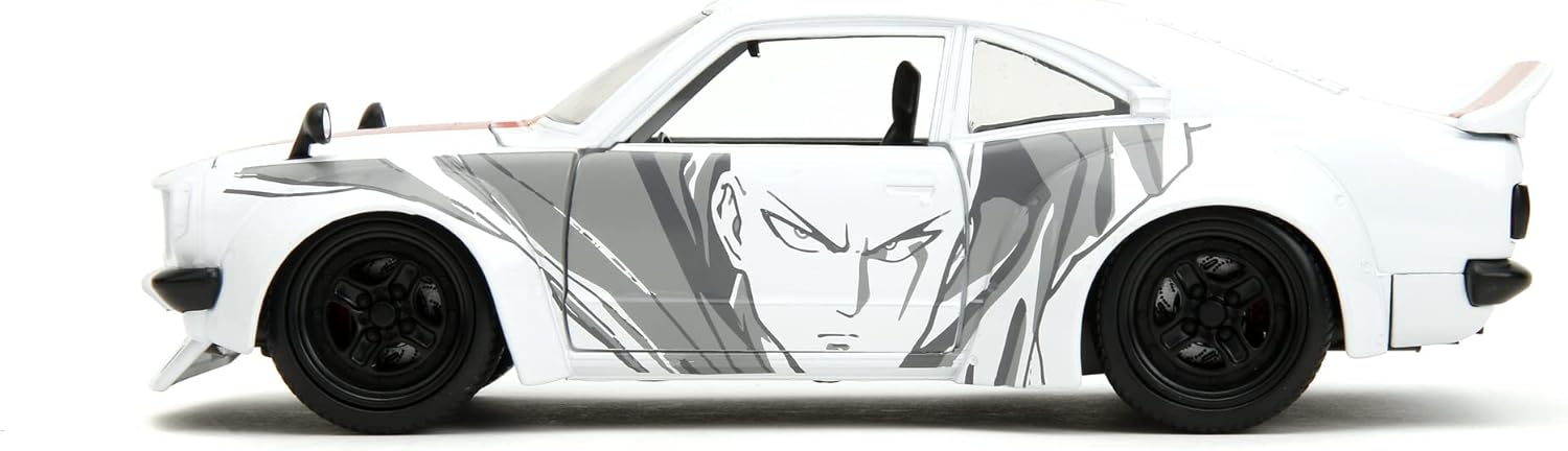 Jada - One Punch Man 1974 Mazda RX-3 1:24  Die-Cast Model Vehicle With Saitama Figure