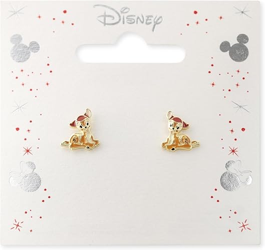 Disney Bambi Gold Plated Stone Set Stud Earrings