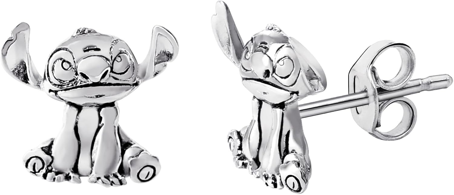 Disney Stitch Silver Plated Stud Earrings