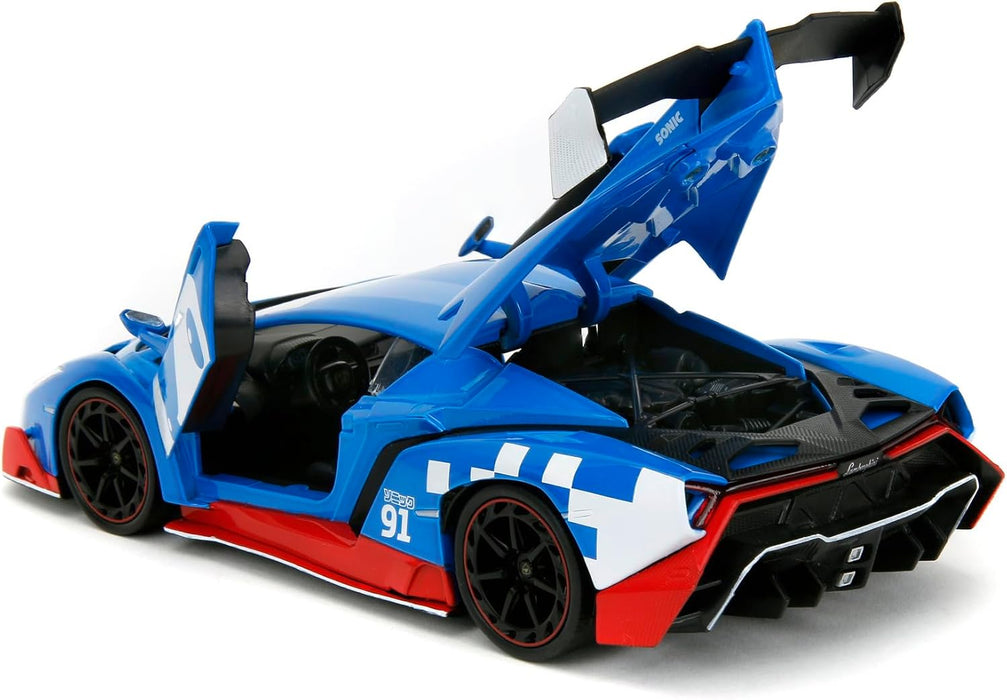Jada - Sonic Lamborghini Veneno with Figure 1:24 Die-Cast Car