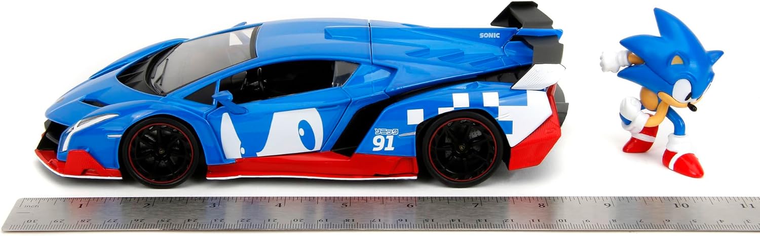 Jada - Sonic Lamborghini Veneno with Figure 1:24 Die-Cast Car