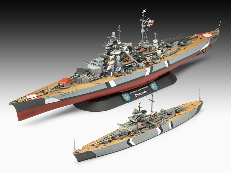 REVELL 05637 - The Legendary Bismarck 1:700 & 1:1200 Scale Model Boat Gift Set
