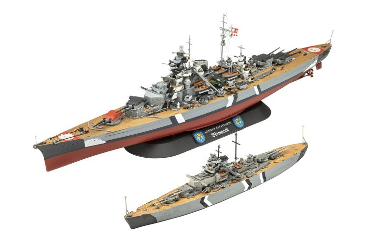 REVELL 05637 - The Legendary Bismarck 1:700 & 1:1200 Scale Model Boat Gift Set