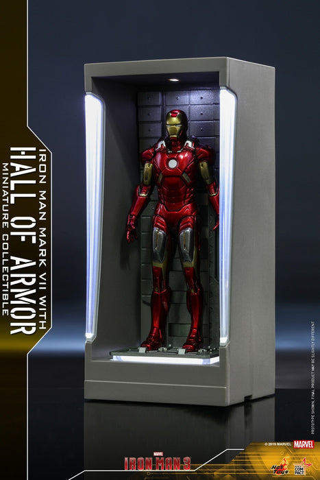 HotToys Marvel Miniature: Iron Man 3 - Mark 7 with Hall of Armor Figure