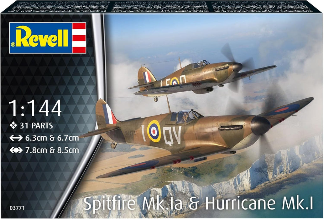 REVELL 03771 - Supermarine Spitfire Mk.Ia & Hawker Hurricane Mk.I 1:144 Scale Model Plane