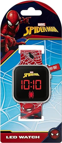 Peers Hardy - Disney Marvel Spider-Man Red Silicone Strap Led Watch