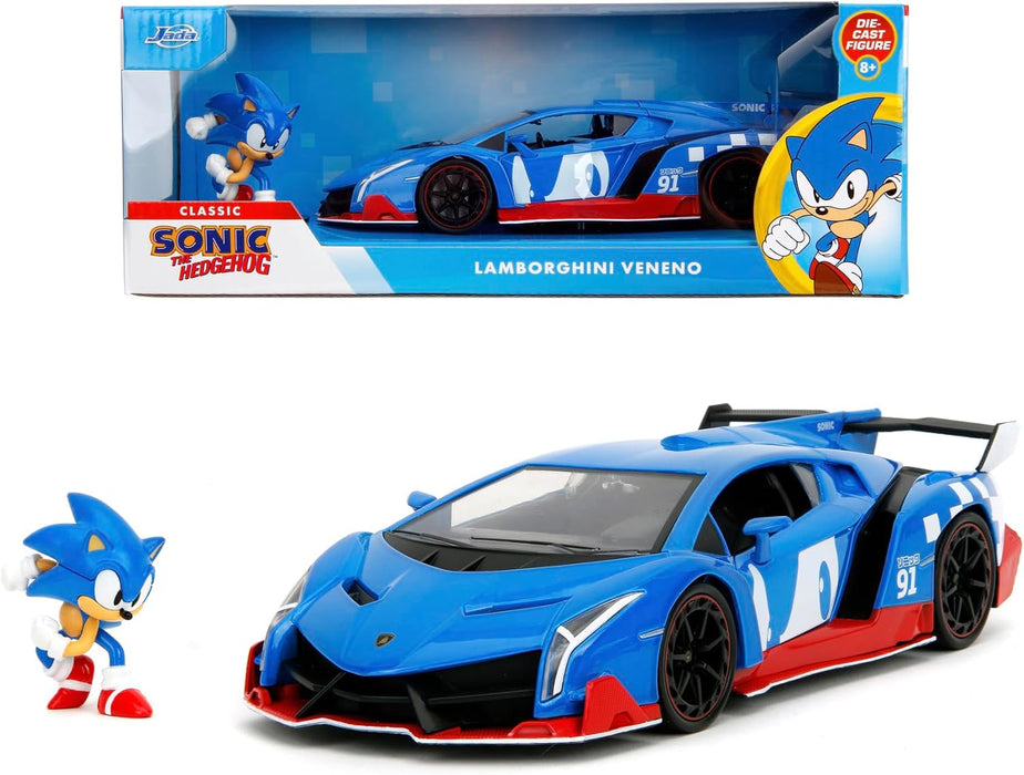Jada - Sonic Lamborghini Veneno with Figure 1:24 Die-Cast Car