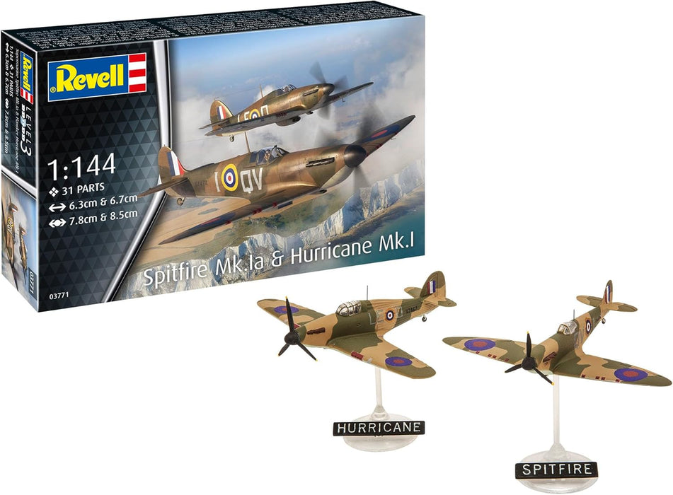 REVELL 03771 - Supermarine Spitfire Mk.Ia & Hawker Hurricane Mk.I 1:144 Scale Model Plane