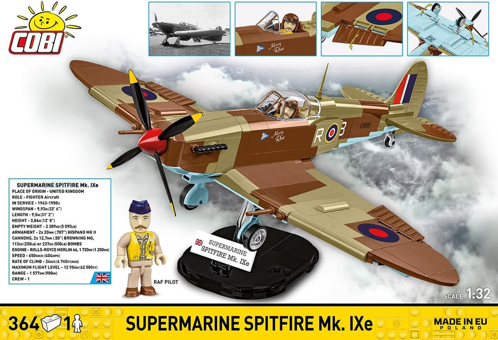 Cobi 5764 - World War II - Supermarine Spitfire MK.IXE 364 pcs