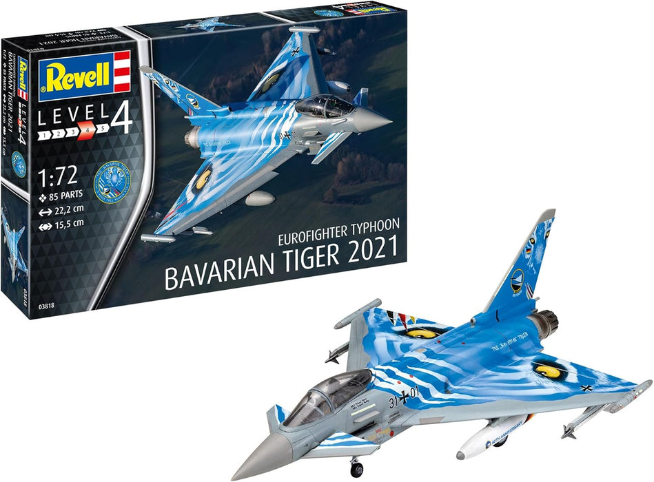 REVELL 03818 - Eurofighter Typhoon Bavarian Tiger 2021 1:72 Scale Model Plane