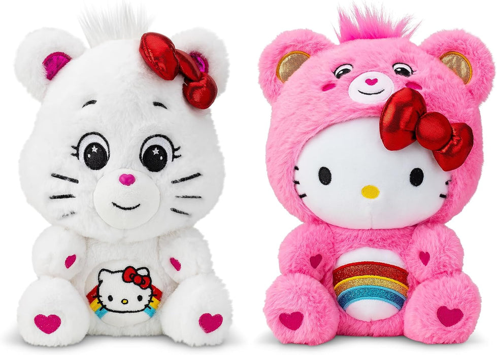 Care Bears x Hello Kitty 25cm Cheer as Hello Kitty & Hello Kitty as Cheer Plushies