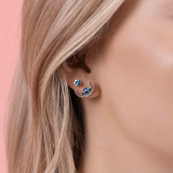 Disney Lilo & Stitch Blue and Gold Coloured 3 Piece Earring Set