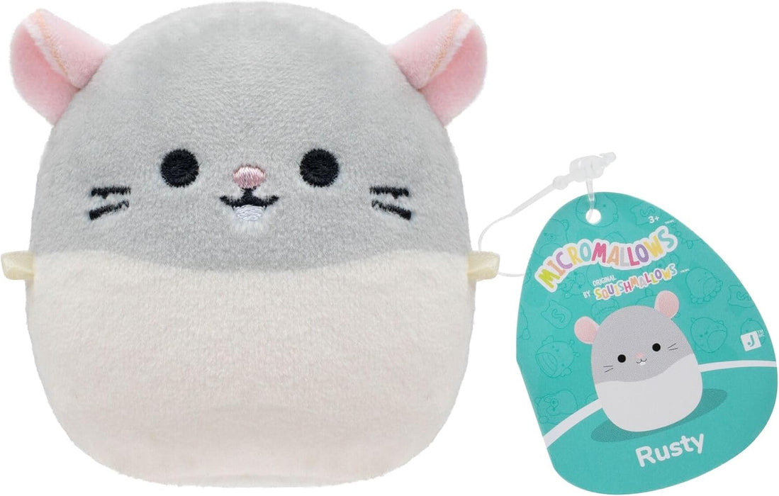 Squishmallows -Micromallows 2.5" Grey Cat, Lavender Cat, Pink Dog, Mint & Chocolate Milk Set