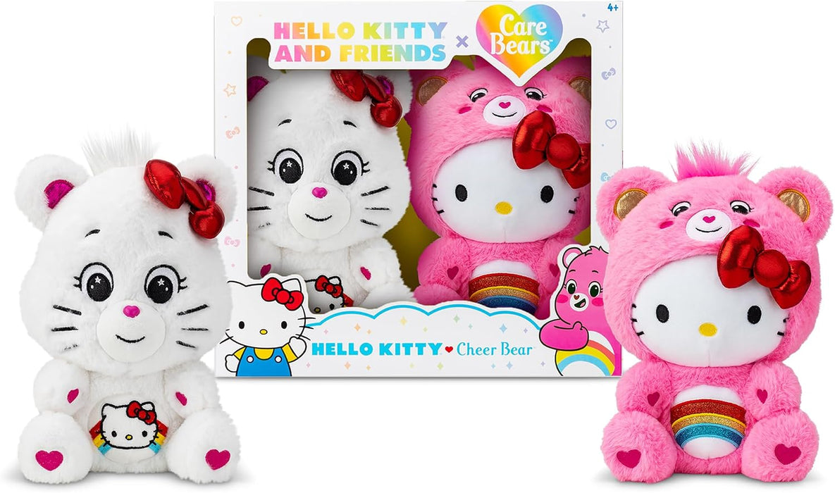Care Bears x Hello Kitty 25cm Cheer as Hello Kitty & Hello Kitty as Cheer Plushies