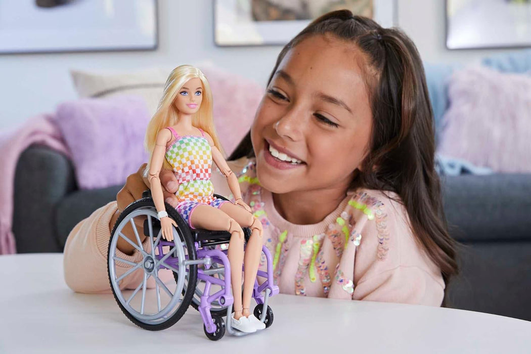 Barbie - Fashionista Blonde Doll (With Wheelchair & Ramp)
