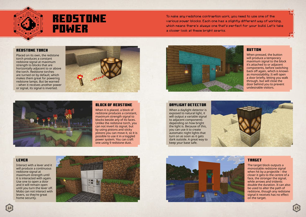 All New Official Minecraft Redstone Handbook Hardback By Mojang AB