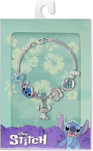 Disney Stitch Silver Plated Charm Bracelet