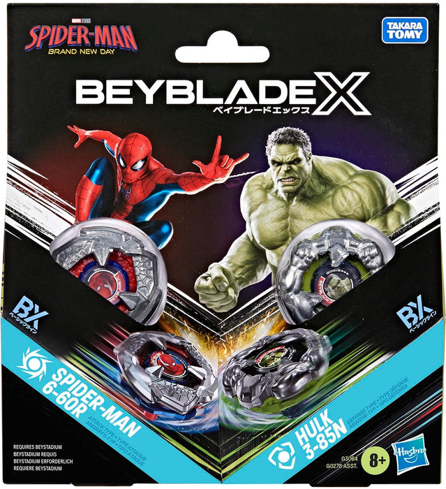 Beyblade X Spider-Man Brand New Day Pack BX (Spider-Man 6-60R & Hulk 3-85N)