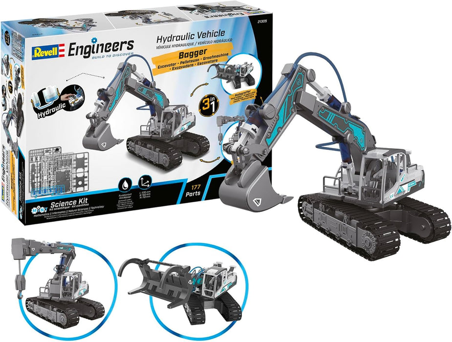 REVELL - Hydraulic Excavator 3in1: Revell Engineers 1:24 Model Kit