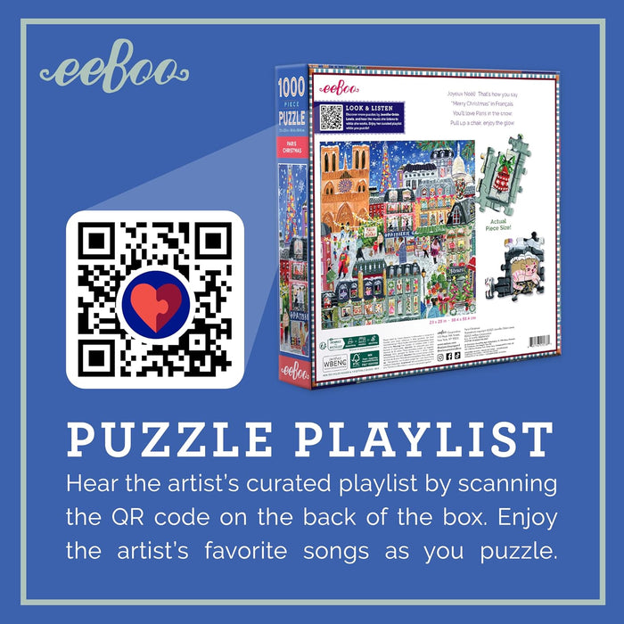 Eeboo - Piece & Love Paris Christmas Puzzle (1000 Pieces)