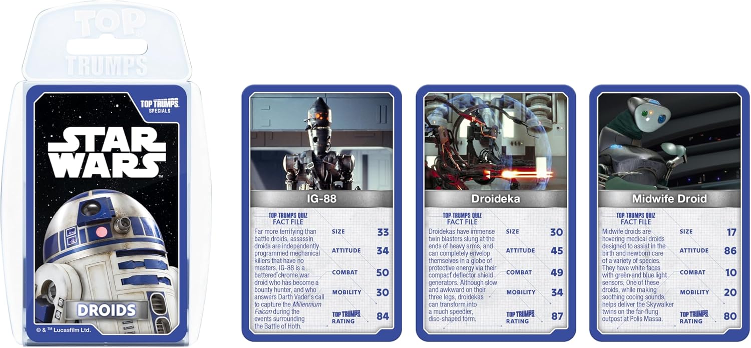 Top Trumps Star Wars Droids Dedicated Deck Card Game