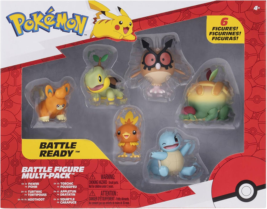 Pokemon - Battle Figure Multipack: Pawmi, Squirtle #2, Torchic, Turtwig, Hoothoot, Appltun 6 Figure Pack