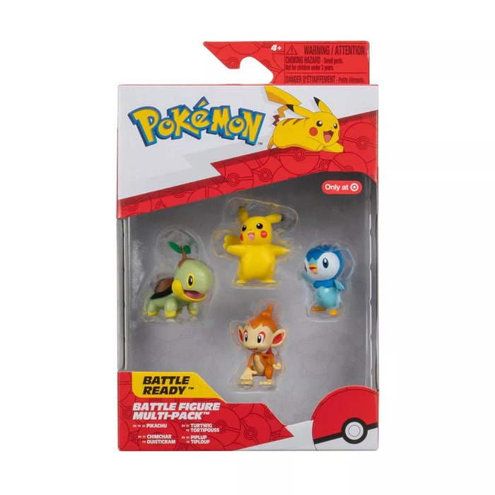 Pokemon - Battle Figure Multipack: Pikachu, Chimchar, Turtwig & Piplup 4 Figure Pack