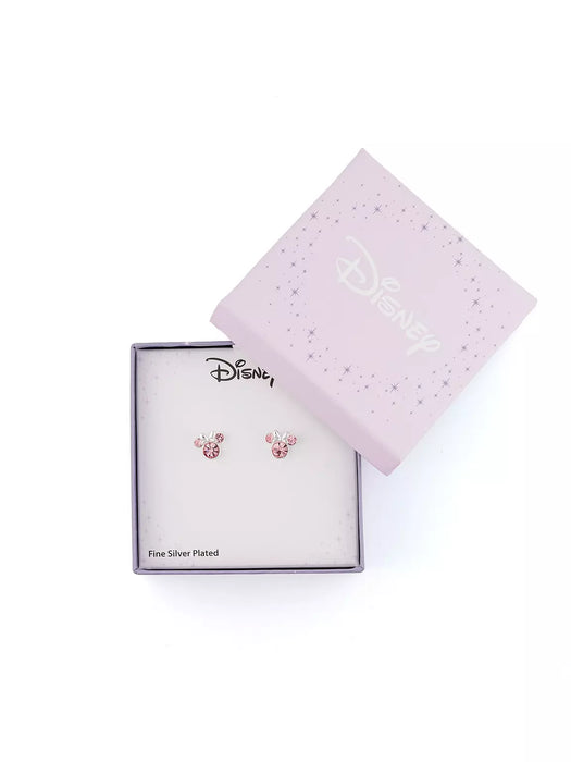 Disney Silver Plated Minnie Mouse Pink Bow Earrings