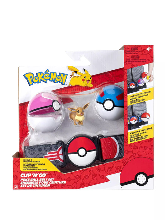 Pokemon - Clip 'n' Go Eevee & Greatball Poke Ball belt set
