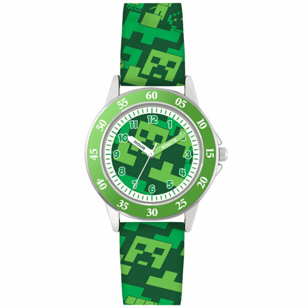 Peers Hardy - Minecraft Creeper Green Printed Strap Quartz Watch
