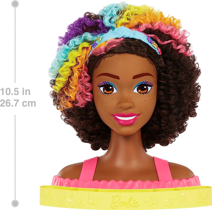 Barbie - Totally Hair Deluxe Neon Styling Head (Curly Brown Hair)