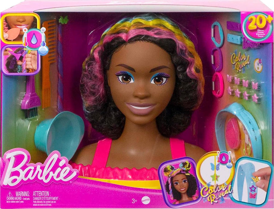 Barbie - Totally Hair Deluxe Neon Styling Head (Curly Brown Hair)