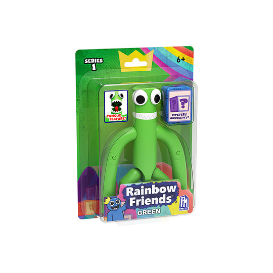 rainbow friends green with tongue out
