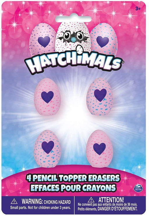 Unique Party 59329 - Hatchimals Egg Pencil Top Erasers, Pack of 4